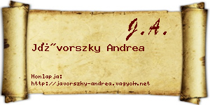 Jávorszky Andrea névjegykártya