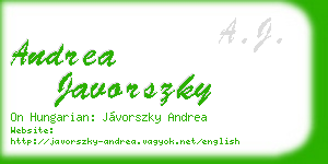 andrea javorszky business card