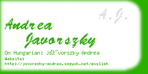 andrea javorszky business card